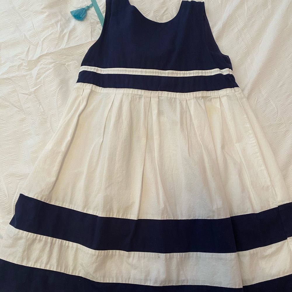 Cute navy striped dress for girls size 8.